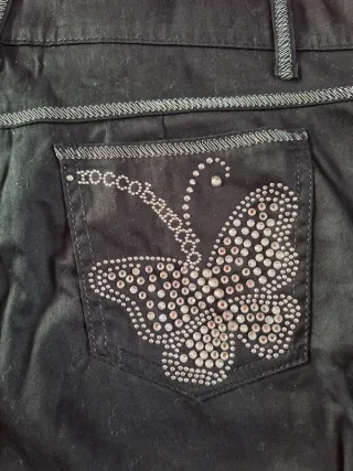 Pantaloni Roccobarocco neri dritti svasati XL