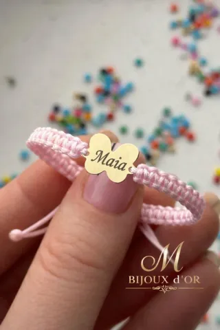 Braccialetto bimba con nome Maia oro