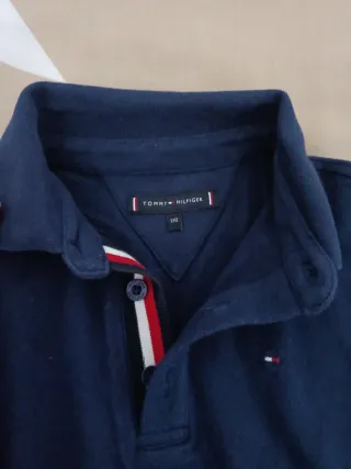 Polo Tommy Hilfiger manga larga T 110cm azul marin