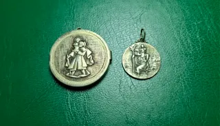 Cajita y medalla de plata San Cristóbal