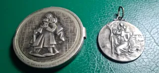 Cajita y medalla de plata San Cristóbal