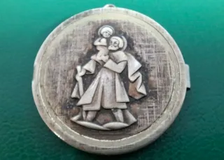 Cajita y medalla de plata San Cristóbal