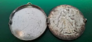 Cajita y medalla de plata San Cristóbal