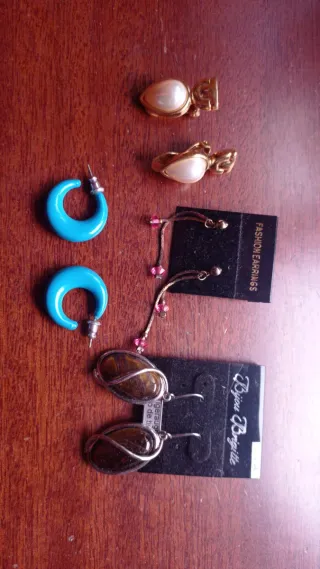 Pendientes Antialérgicos Dorados y Azules