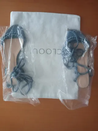 Sandalias de cordones azul