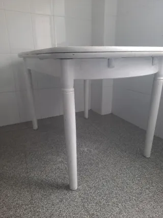 Mesa de cocina blanca madera extensible