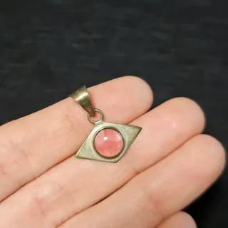 Colgante Plata con Piedra Natural Rosa