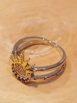 Anillo Plata Sol y Luna Zafiros