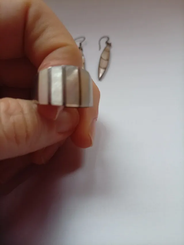 Anillo Plata y Nácar Vintage