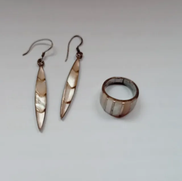 Anillo Plata y Nácar Vintage