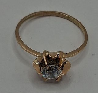 Anillo solitario engarce oro 18k, 2,53gr. R. G-046