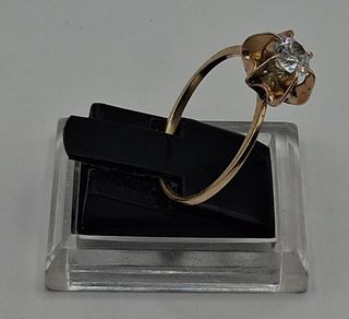 Anillo solitario engarce oro 18k, 2,53gr. R. G-046