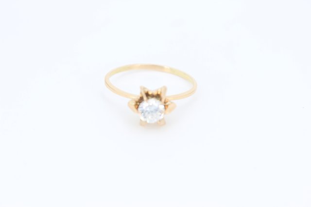 Anillo solitario engarce oro 18k, 2,53gr. R. G-046