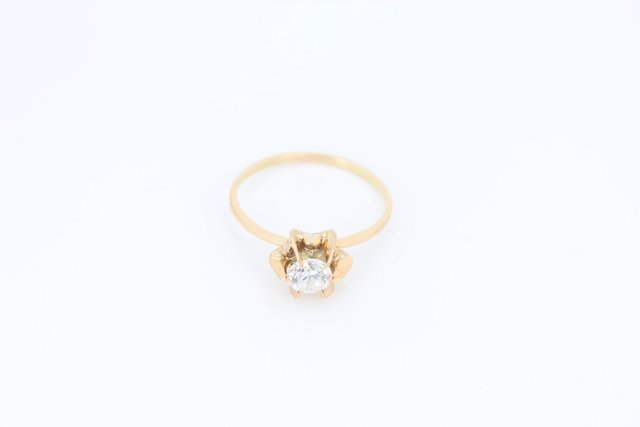 Anillo solitario engarce oro 18k, 2,53gr. R. G-046