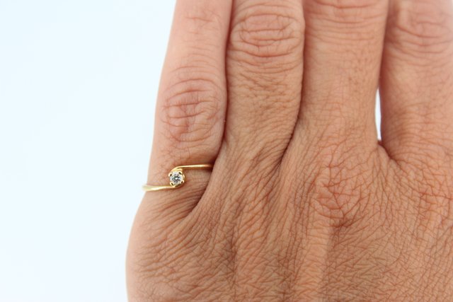 Anillo Solitario Superpuest oro 18k, 1,36gr. G-110