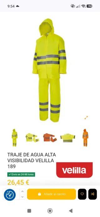 Chubasquero Alta Visibilidad Velilla XL