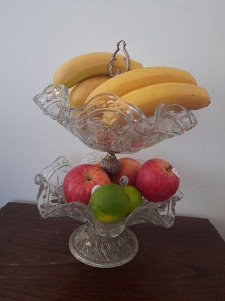Fruteira de Vidro Vintage Decorativa