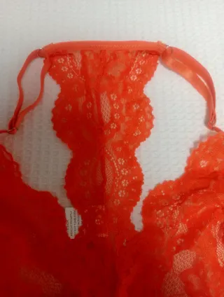 Conjunto lencería encaje naranja Talla M