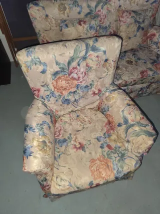 Sofá y sillón vintage estampado floral