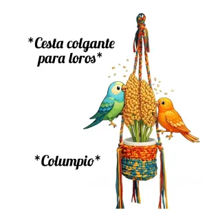 Cesta Colgante/Columpio para Agapornis/Pájaros