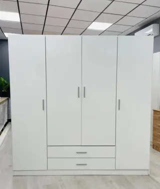 Armario blanco 6 puertas y 2 cajones