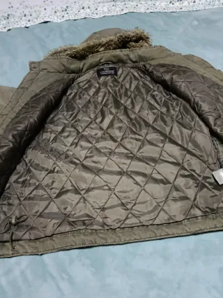 Cazadora abrigo caballero verde militar