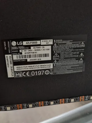 Televisor smart TV LG 42LF5800 Negro.