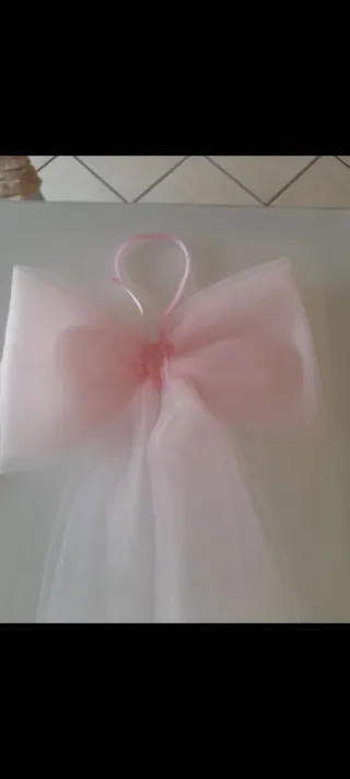 Fiocco nascita in tulle rosa