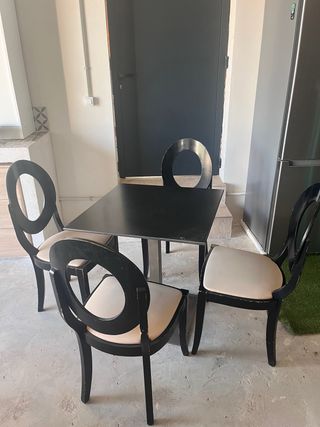 Mesa y 4 Sillas Hostelería Madera