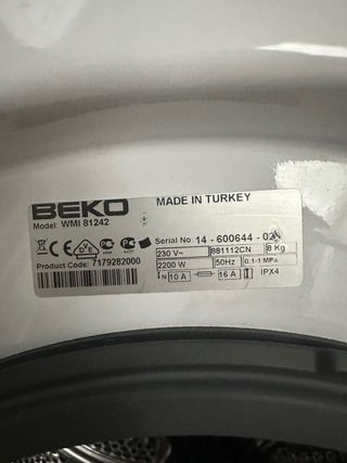 Lavadora Beko 8kg 1200rpm