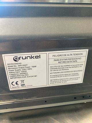 Microondas Grunkel MW-20IXT