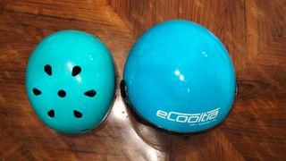 Pareja de cascos azules para moto y patinaje