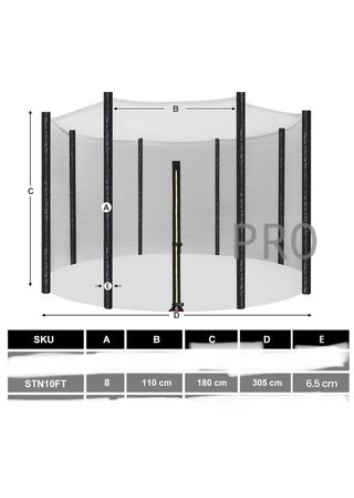 Red de Repuesto para trampolín Redondo, diámetro 305cm