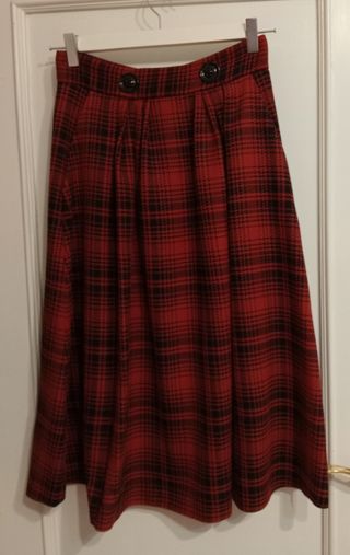 Falda Zara cuadros tiro alto Talla XS