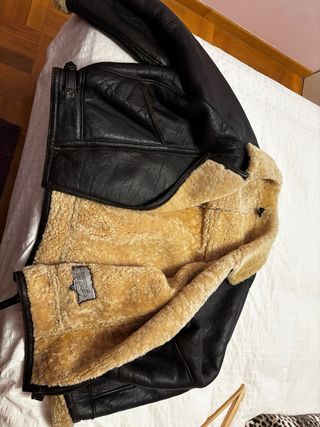 Cazadora aviador piel forro borrego