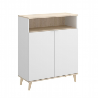 Mueble Bajo Auxiliar Wok. Blanco/Natural