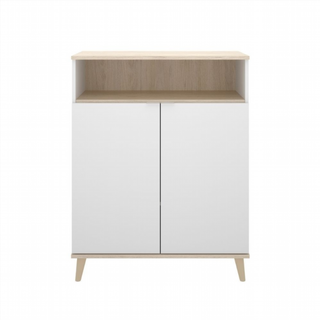 Mueble Bajo Auxiliar Wok. Blanco/Natural