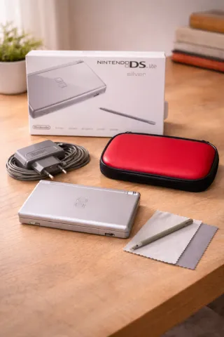 Nintendo DS Lite Plata + Caja + Funda + cargador