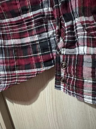Camicia donna a quadri rossa e nera