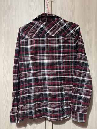 Camicia donna a quadri rossa e nera