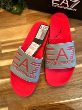 Chanclas Armani EA7 Rojo/Gris Talla 45