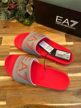 Chanclas Armani EA7 Rojo/Gris Talla 45