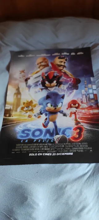 Cartel Sonic 3 La Película Cine