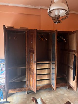 Armario 4 puertas madera castaño