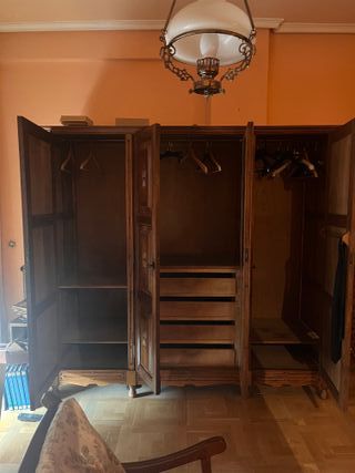 Armario 4 puertas madera castaño