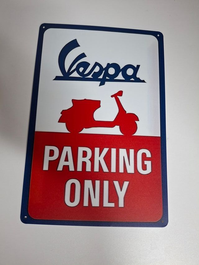 Cartel metalico Vespa Parking