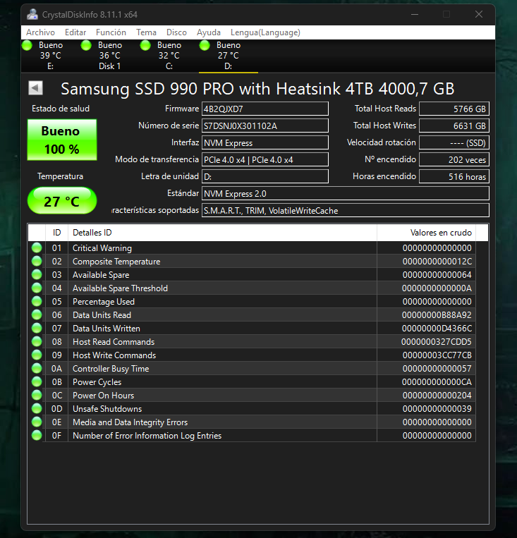SSD Samsung 990 PRO NVMe 4TB con disipador afbeelding 3