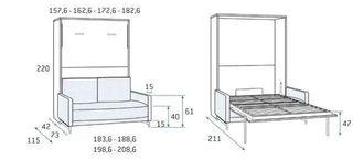 CAMA ABATIBLE CON SOFÁ ROMA.