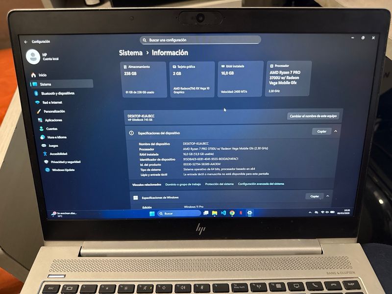 HP Elitebook 745 G6 Plata - 16 GB RAM afbeelding 5