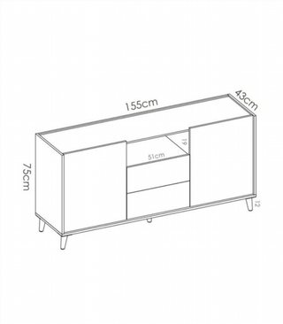 Aparador 2 puertas 2 Cajones. Combinadión de Colo